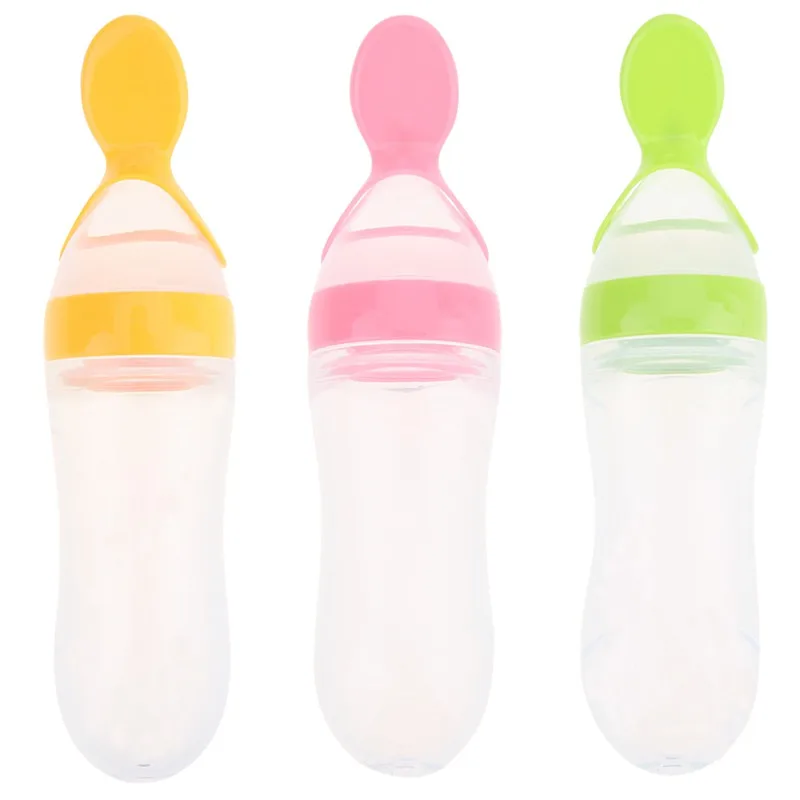 1 Pc Newest 90ml font b Baby b font Care Feeding Bottle Silicone Extrusion Type Feeding