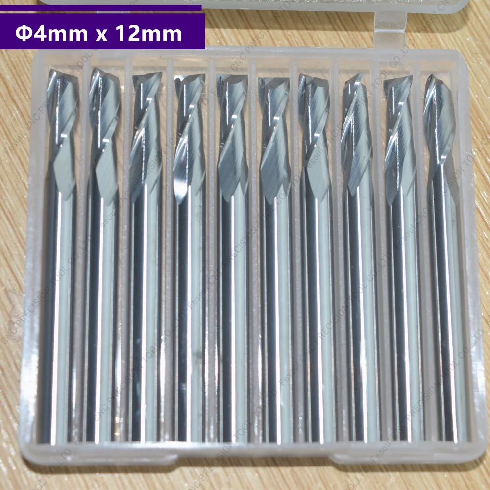 

4mm*12mm,10pcs,Free shipping 2 Flutes End Mill,CNC machine milling Cutter,Solid carbide woodworking tool,PVC,MDF,Acrylic,wood