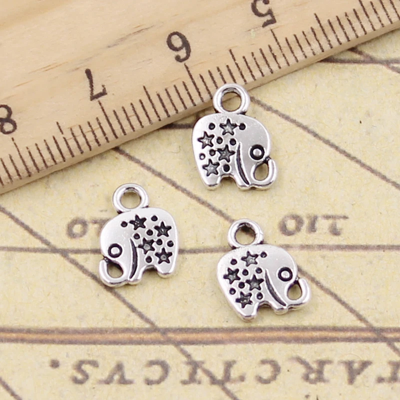 20pcs Elephant head Tibetan Silver Charms Pendants For Earring Bracelet Necklace