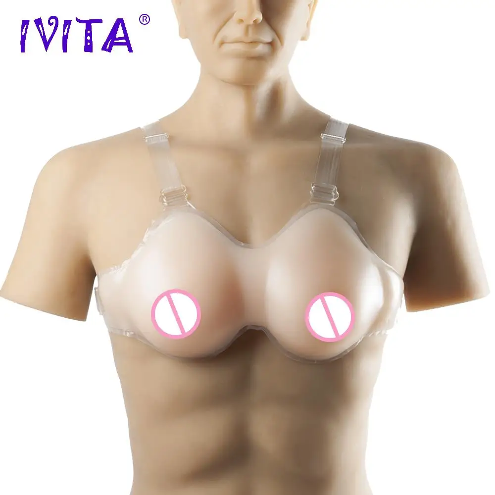 

IVITA 800g Realistic Silicone Breast Forms With Shoulder Straps Soft Silicon Huge Boobs For Crossdressing Fashion Cosplay