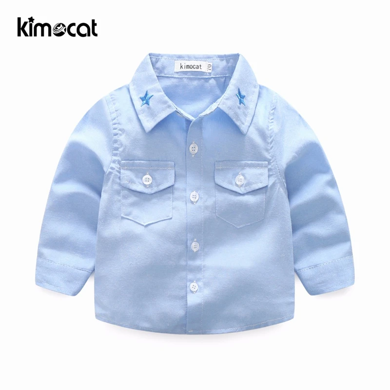 Kimocat/Одежда для маленьких мальчиков; комплект из 2 предметов; рубашка+ брюки; Однотонный комбинезон; комплект одежды для малышей; Костюм Джентльмена для новорожденных; одежда для свадьбы
