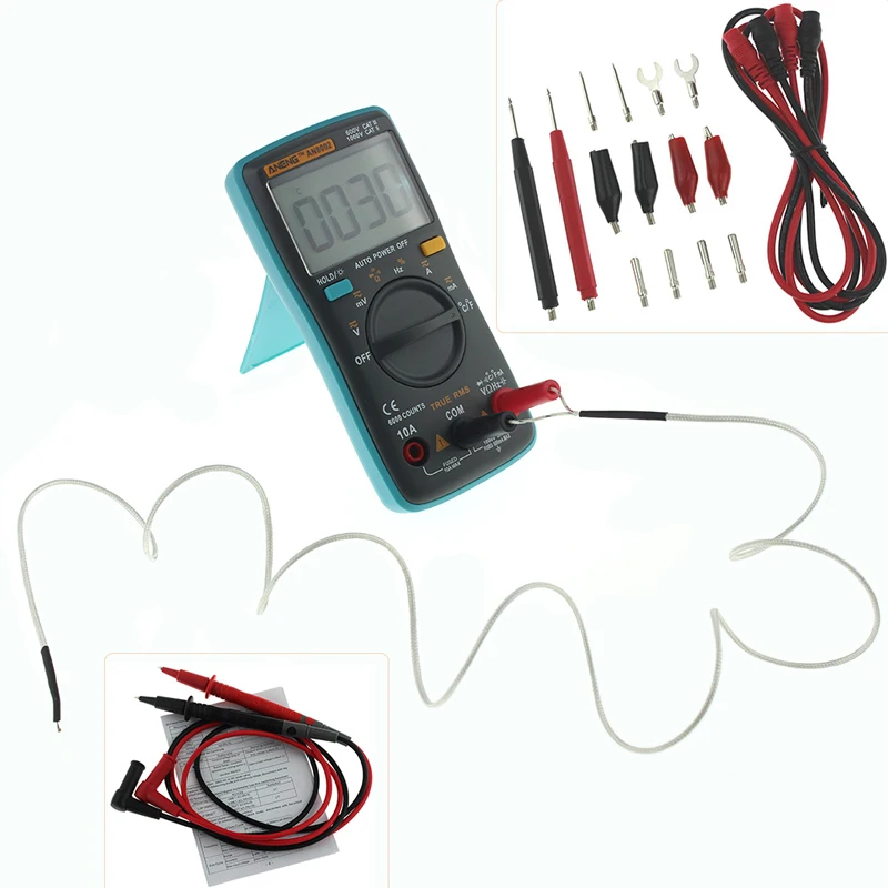 ANENG AN8002 Digital True RMS 6000 Counts Multimeter AC/DC Current Voltage Frequency Resistance Temperature Tester / + Test Lead Set