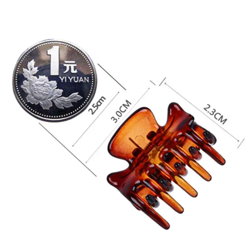 12 шт. мини геометрические крабовые заколки для волос, пластиковые цветные ассорти, заколка для волос, зажим для челюсти, сильная сила укуса, заколка для женщин 3 см