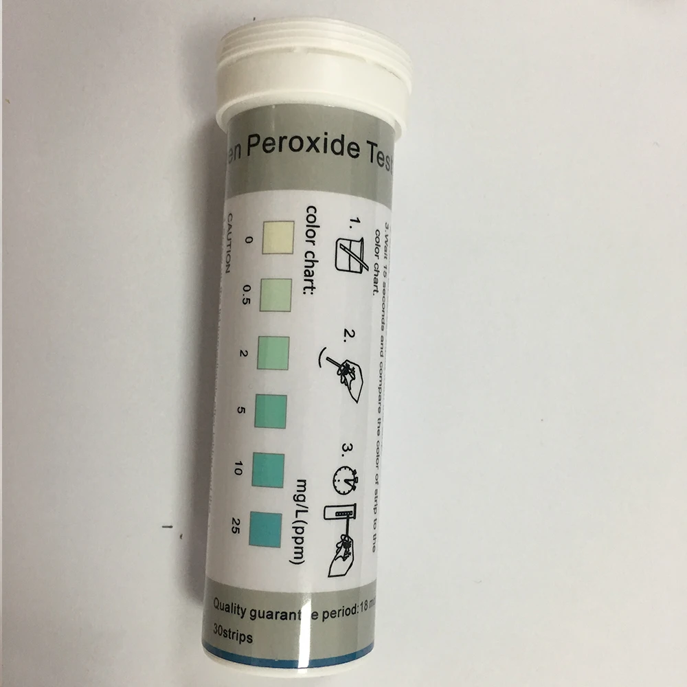 30 шт./кор. тест-полоска перекиси водорода 0,5-25 дезинфекция пищевых продуктов остаточная тест-полоска колориметрическая трубка