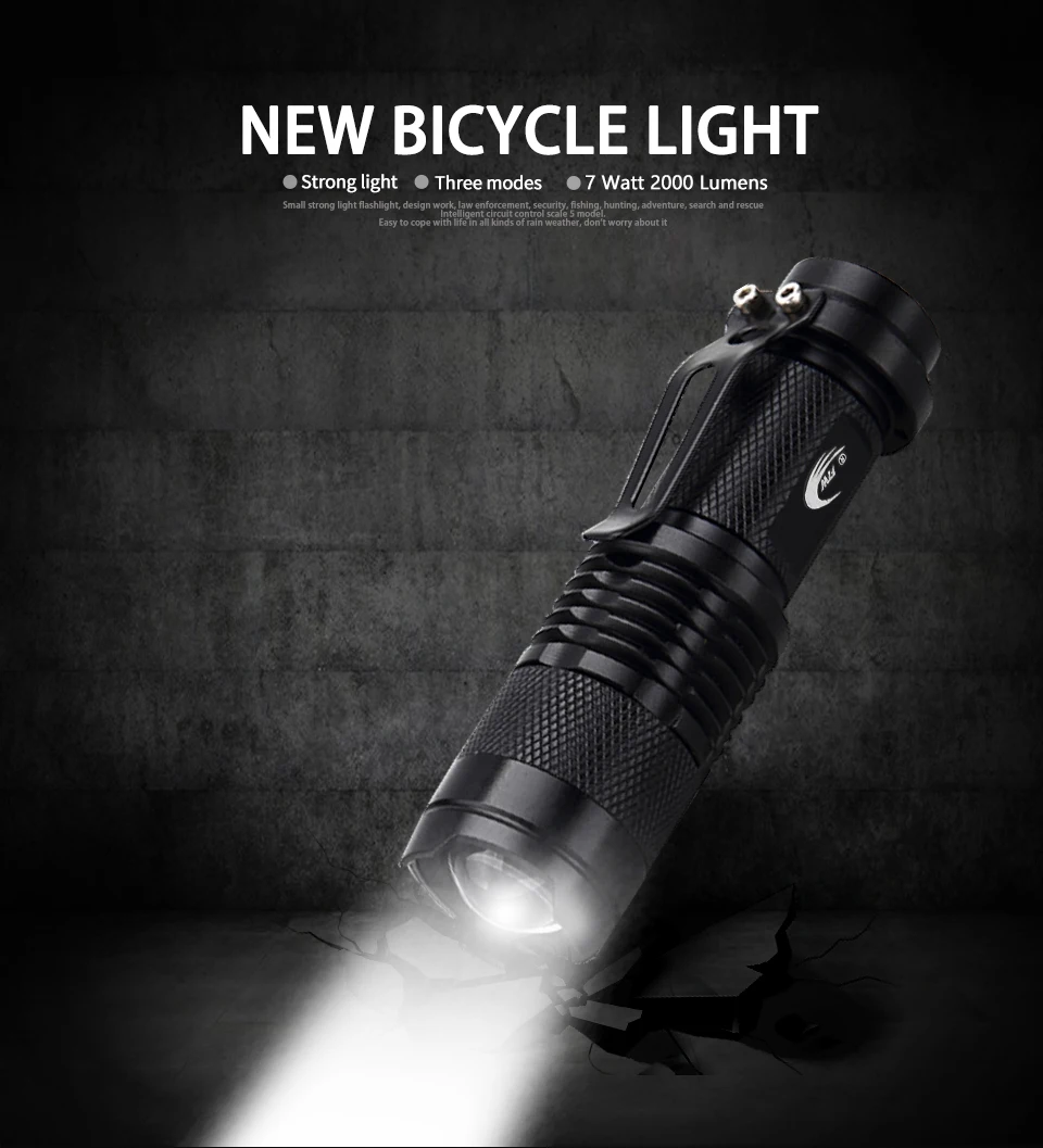 Best Bicycle Light 7 Watt 2000 Lumens 3 Mode Bike Q5 LED cycling Front Light Bike lights Lamp Torch Waterproof ZOOM flashlight BL0502 1 Best Bicycle Light 7 Watt 2000 Lumens 3 Mode Bike Q5 LED cycling Front Light Bike lights Lamp Torch Waterproof ZOOM flashlight BL0502 1