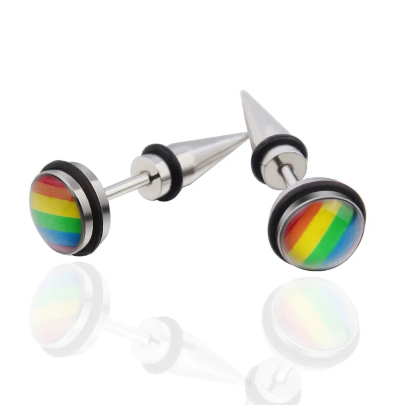 Buy LGBT rainbow earring gay pride spike stud earrings