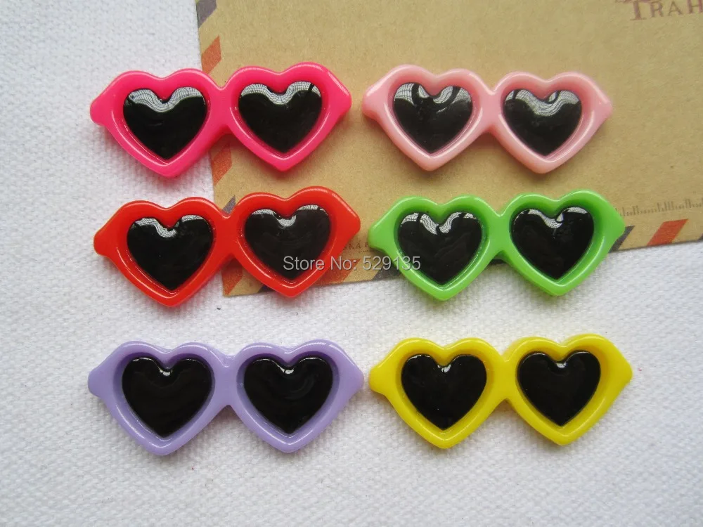 

Free Shipping! 50pcs/lot Mix Cute Sunglass, Resin FlatBack Cabochon for Hair Bow Center, Crafts Making (41*17mm)