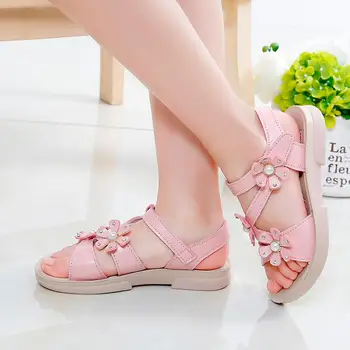 

Summer New Flower Korean Children's Shoes Children Girls Bohemian Casual Flower Sandals Princess Flat Shoes bebek ayakkabi A1