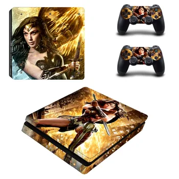 

Wonder Woman PS4 Slim Skin Sticker Vinyl For PlayStation 4 Console and 2 Controllers PS4 Slim Skin Stickers Decal