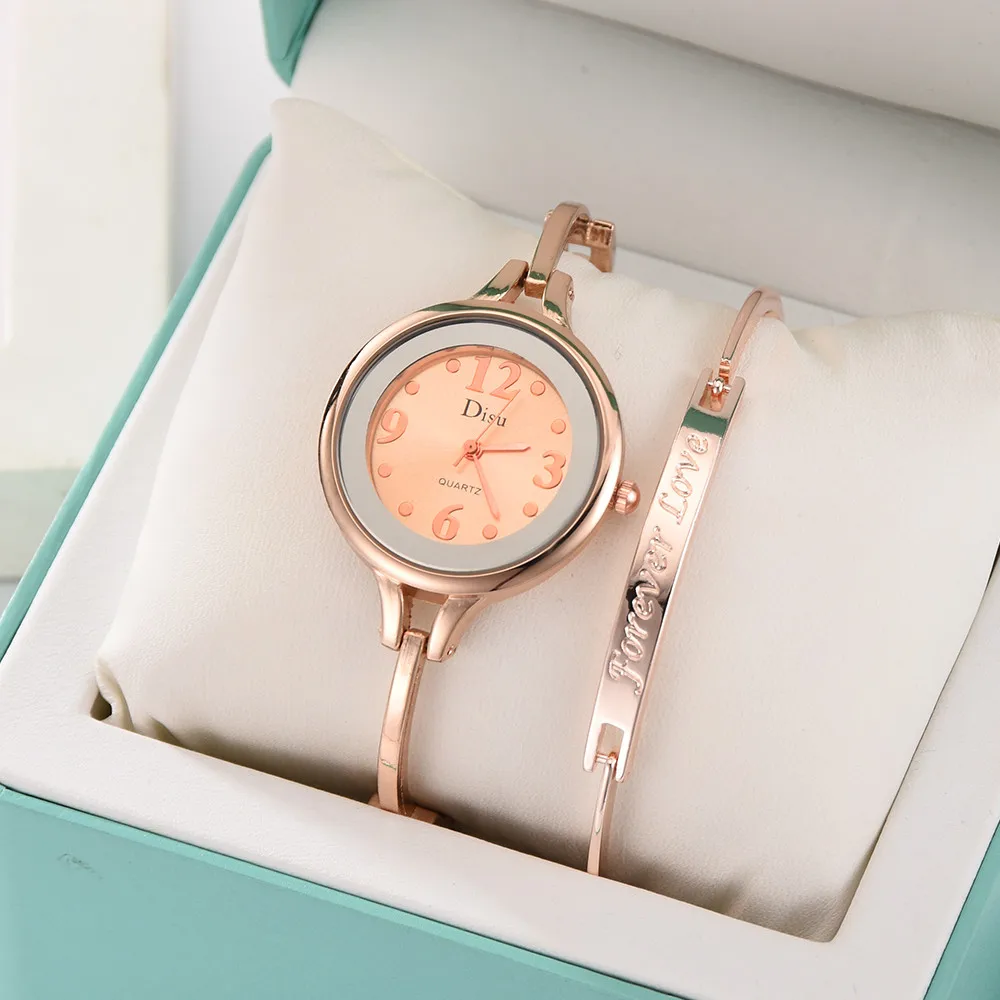 

Luxury Brand Girl Temperament Women Quartz WristWatch Set Chain Watch Birthday Gift Exquisite Large Dial Bracelet Watches 2019