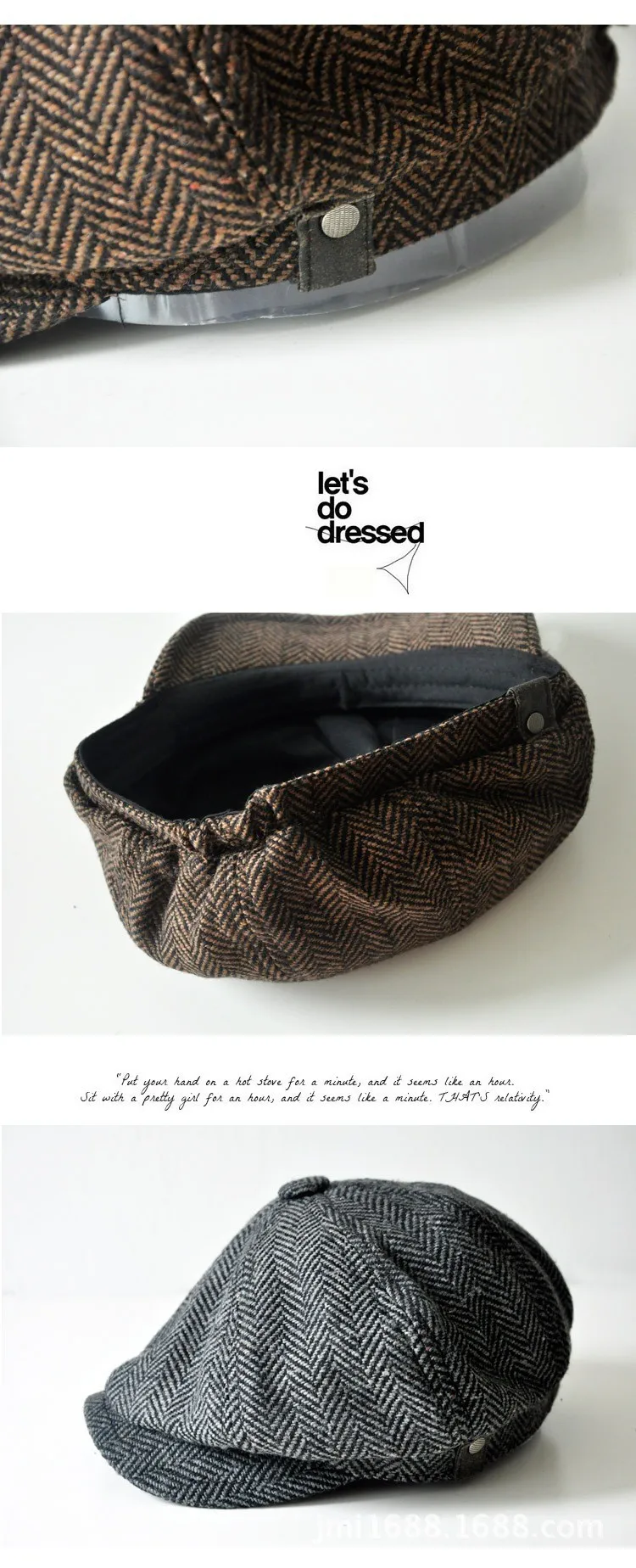 HERRINGBONE TWEED GATSBY Newsboy Cap Men Wool Ivy Hat Golf Driving Flat Cabbie flat hat for men winter Cap beret mens hat