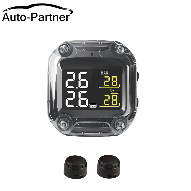 M3-C Wireless Motorcycle TPMS Real Tire Pressure Monitoring System Externe Universal 2 External Internal Sensors LCD Display