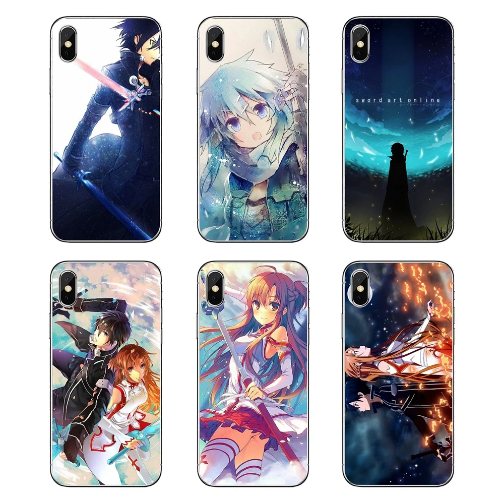 

For Xiaomi Redmi 4X S2 3S Note 3 4 5 6 6A Por Pocophone F1 Mi 6 Sword Art Online Kirito Asuna SAO Art Japan Anime Soft TPU Cover