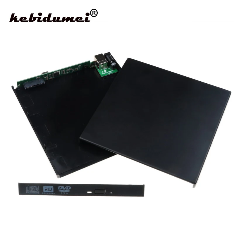 

Kebidumei 12.7MM Slim DVD CD DVD-Rom IDE Case drive box USB 2.0 SATA external drive for Laptop Notebook Computer Wholesale