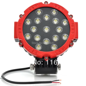 

Wholesales 6pcs/lot Round 51W 12V Auto LED Work Light 3700LM 7 inch Off Road LED Headlight Boat Car LED Spotlight Waterproof