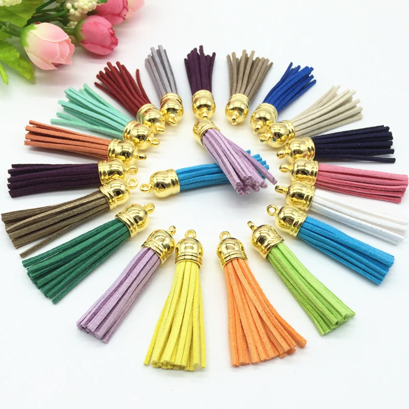 58mm Mix Color Suede Tassel For Keychain Cellphone Straps Jewelry Charms,50pcs Leather Tassels Diy Accessories