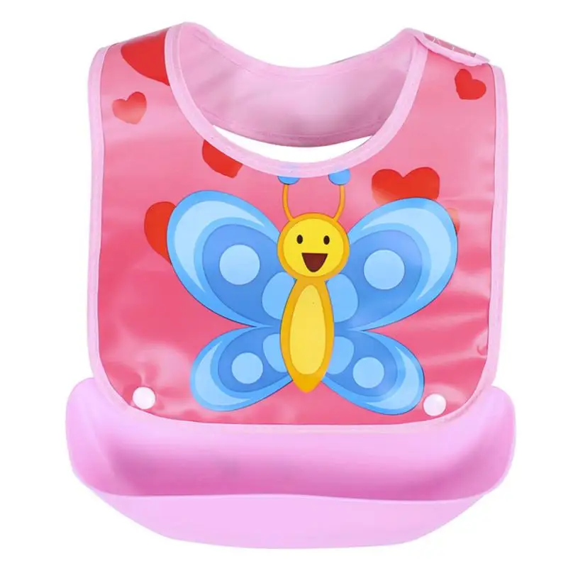 Baby Bibs Detachable Infant Children Kids Cartoon Waterproof Feeding Apron Saliva Towel Bib Smock Burp Cloths Baby Accessories - Цвет: Pink