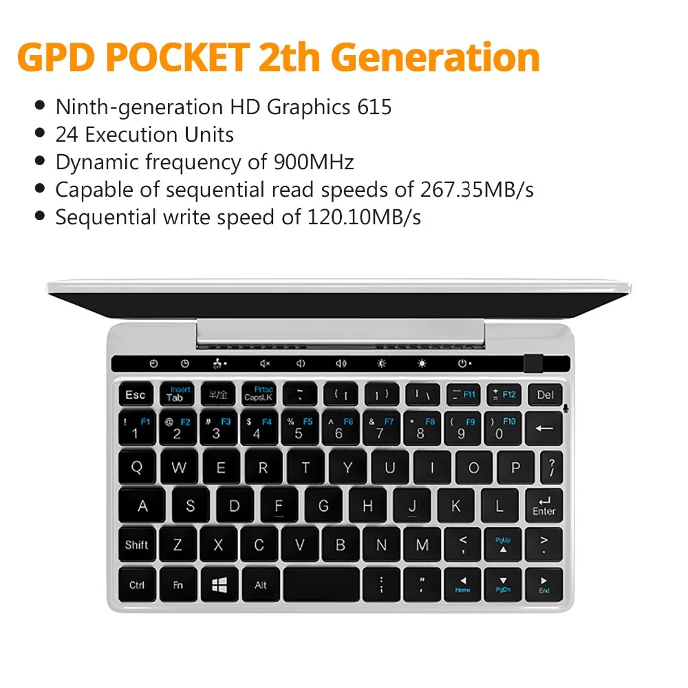 Новая GPD Pocket2 карман 2 7 дюймов Алюминий оболочки Сенсорный экран мини ноутбук UMPC Windows 10 Системы Процессор m3-8100Y 8 ГБ/128 ГБ(серебро