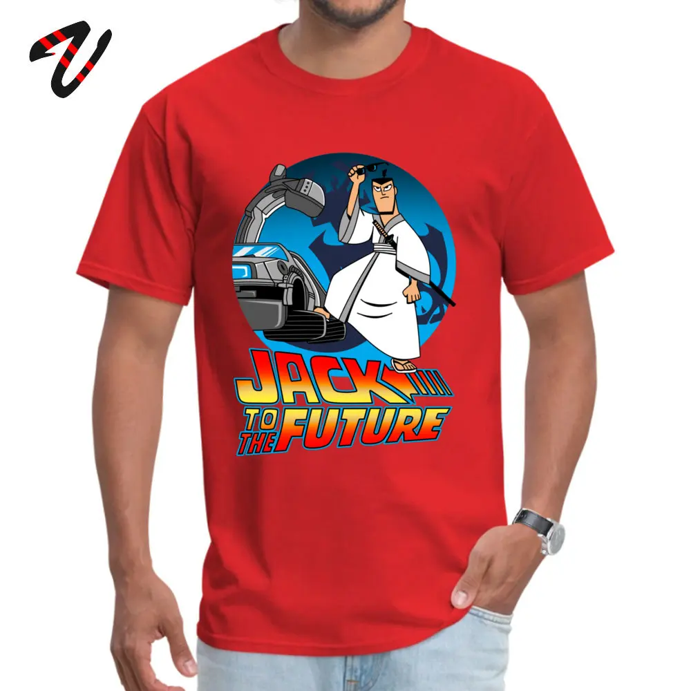 Casual Jack to the Future O-Neck T-Shirt Summer Fall Tops T Shirt Short Sleeve for Men Fashionable Pure Cotton Top T-shirts Jack to the Future -19871 red