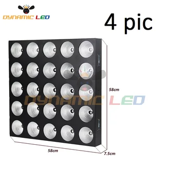 

4pcs free shipping 5x5 25pcs RGBW led matrix beam panel dmx stage light with removement frost filter for dj disco