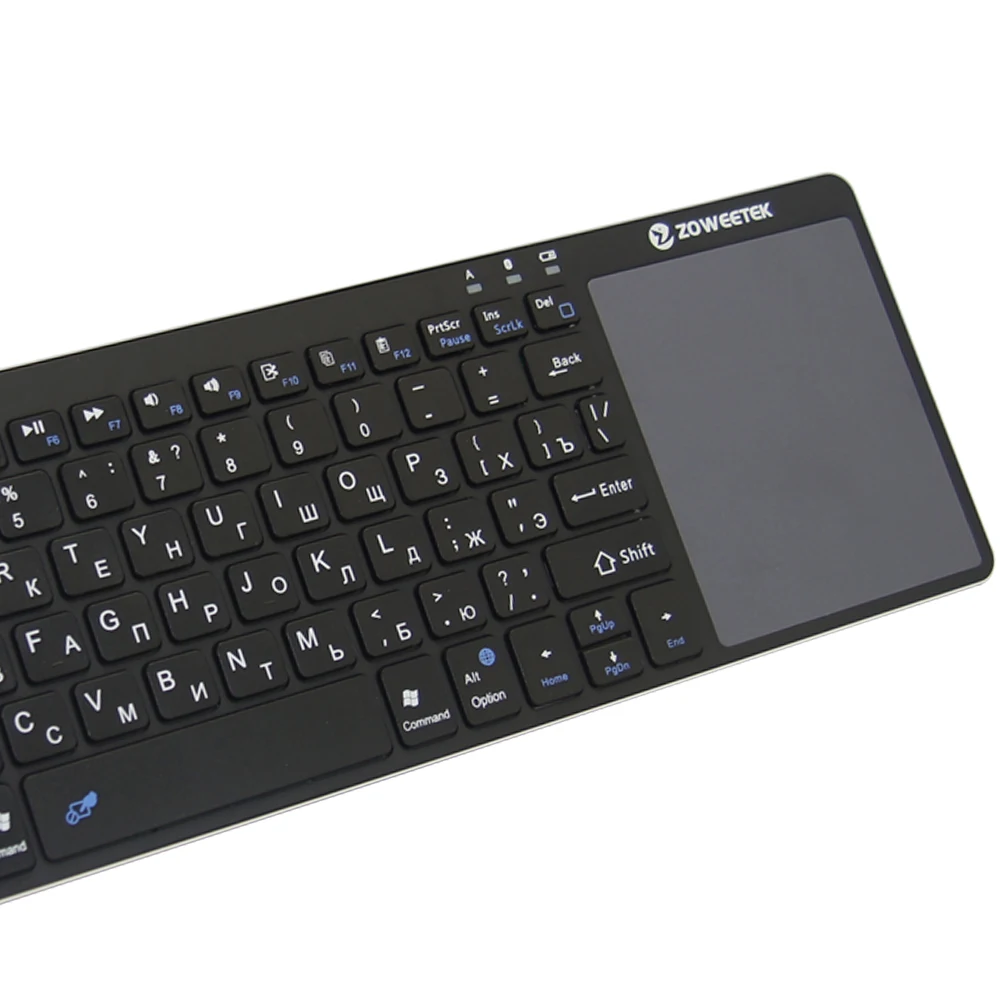 Беспроводная мини клавиатура Zoweetek с Bluetooth сенсорная панель на русском английском - Фото №1