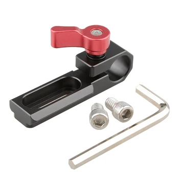 

CAMVATE Single 15mm Rod Clamp with NATO Rail (Red Wingnut)) Two 1/4"-20 Screws C1633