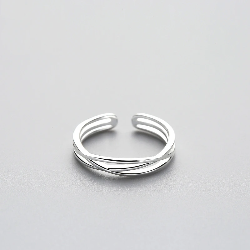INZATT, минималистичное, геометрическое, поворотная линия, регулируемое кольцо, аутентичное, 925 пробы, серебряное, хорошее ювелирное изделие для женщин, аксессуары, подарок