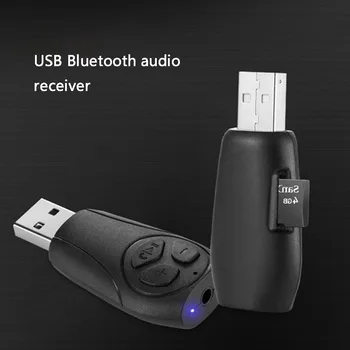 

3.5mm Wireless USB Bluetooth Receiver 3.5mm AUX Audio Jack Stereo TF Card Reader MIC Call Bluetooth Adapter For Car Speak