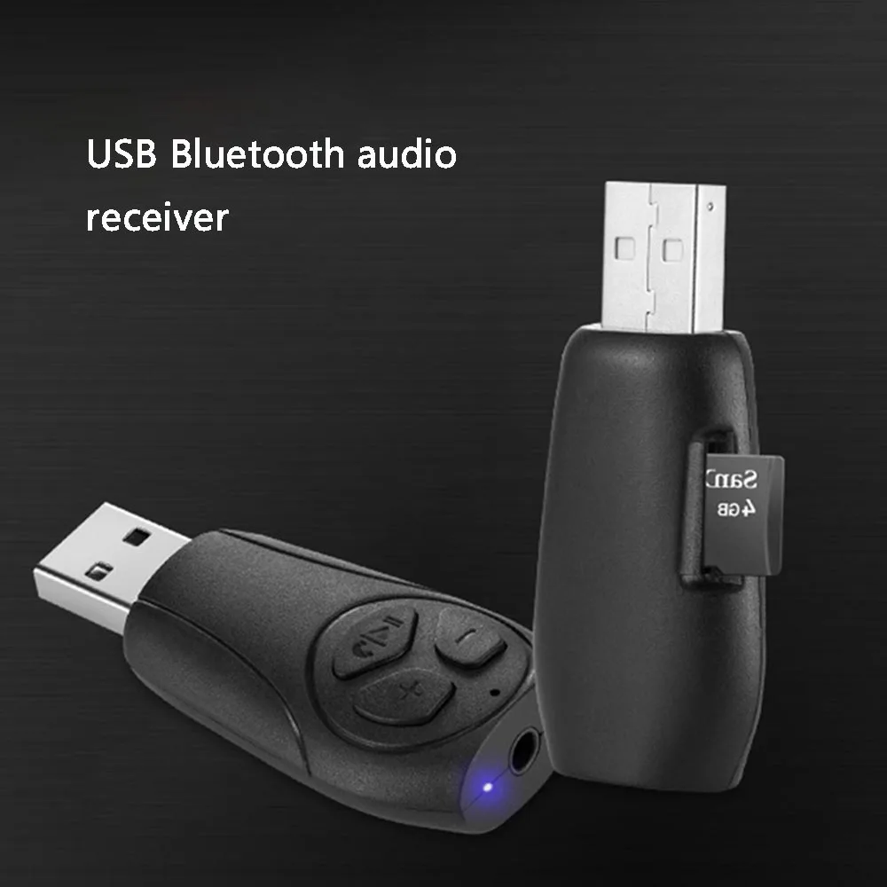 Беспроводной USB Bluetooth ресивер 3 5 мм AUX аудио разъем TF кардридер микрофон bluetooth