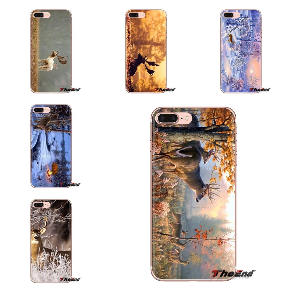 

Winter Deer Transparent Soft Shell Covers For Samsung Galaxy S3 S4 S5 Mini S6 S7 Edge S8 S9 S10 Plus Note 3 4 5 8 9