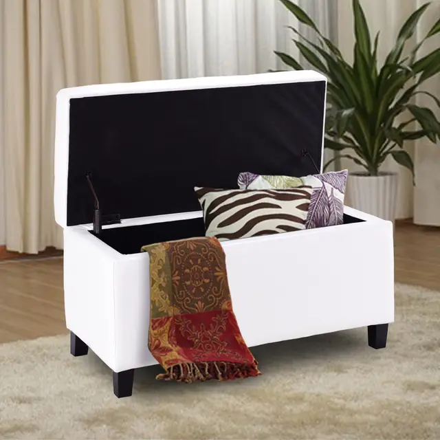 Giantex 32 Modern Storage Ottoman Bench Faux Leather Footrest Giantex 32 Modern Storage Ottoman Bench Faux Leather Footrest Footstool High Quality Organizer Living