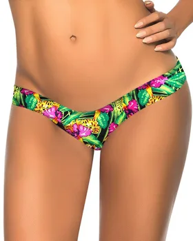 

Green Floral V Thong Separates Swimsuit 2018 Womens Board Shorts Swimwear Bandage Bathing Suit Brazilian Tanga Bikini Bottom XL