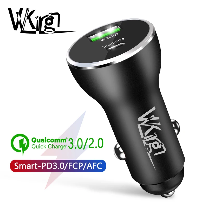 Carregador de Carro para Iphone Carregador de Telefone do Carro Vvking Dual Carga Rápida 3.0 Samsung Huawei Xiaomi Tipo-c pd Carregamento Rápido 36w Usb