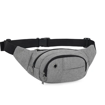 

Large Capacity Nylon Waist Pack Casual Travel Fanny Pack For Women heuptas Men's Simple Solid Black Gray Waist Bag Phone Bags