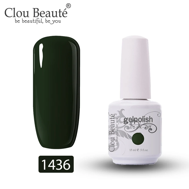 Clou Beaute гель для дизайна ногтей УФ светодиодный Устойчивый лак для ногтей отмачиваемый белый гель разноцветный Гель-лак для ногтей лак 15 мл - Цвет: 1436