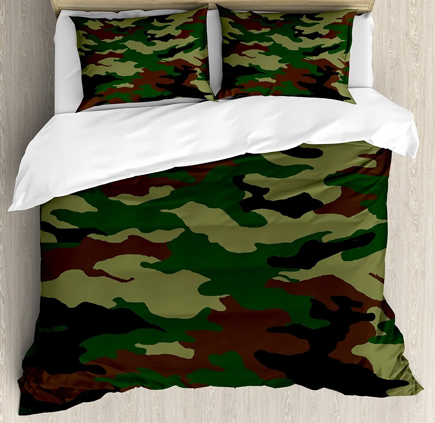 Camo Duvet Cover Set Fashionable Graphic Uniform Inspired