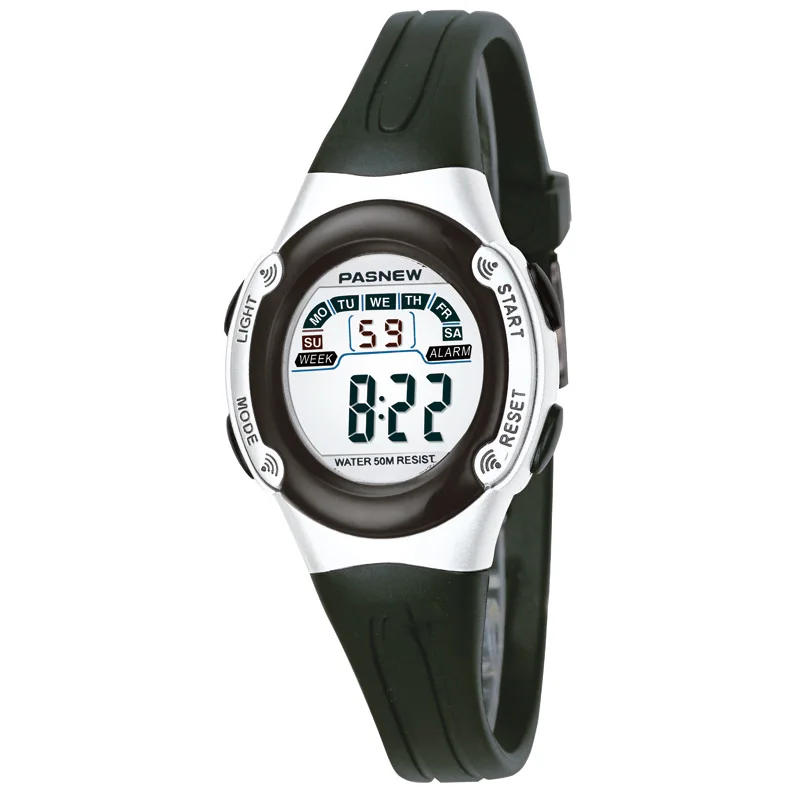 PASNEW high quality children mini watch for kids digital LCD display wristwatch with hourly chime alarm function 226