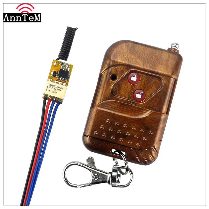 

Anntem brand DC3.7v to 24v Mini 433mhz Relay Wireless Remote Control Switch 12v circuit Controller Micro Receiver +Transmitter