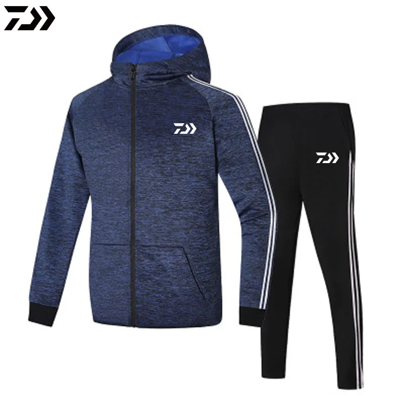 

DAIWA Fishing Clothing Set Spring Autumn Outdoor Sport Hooded Men Fishing Shirts And Pants Plus Size Quick Dry Fishing Jackets