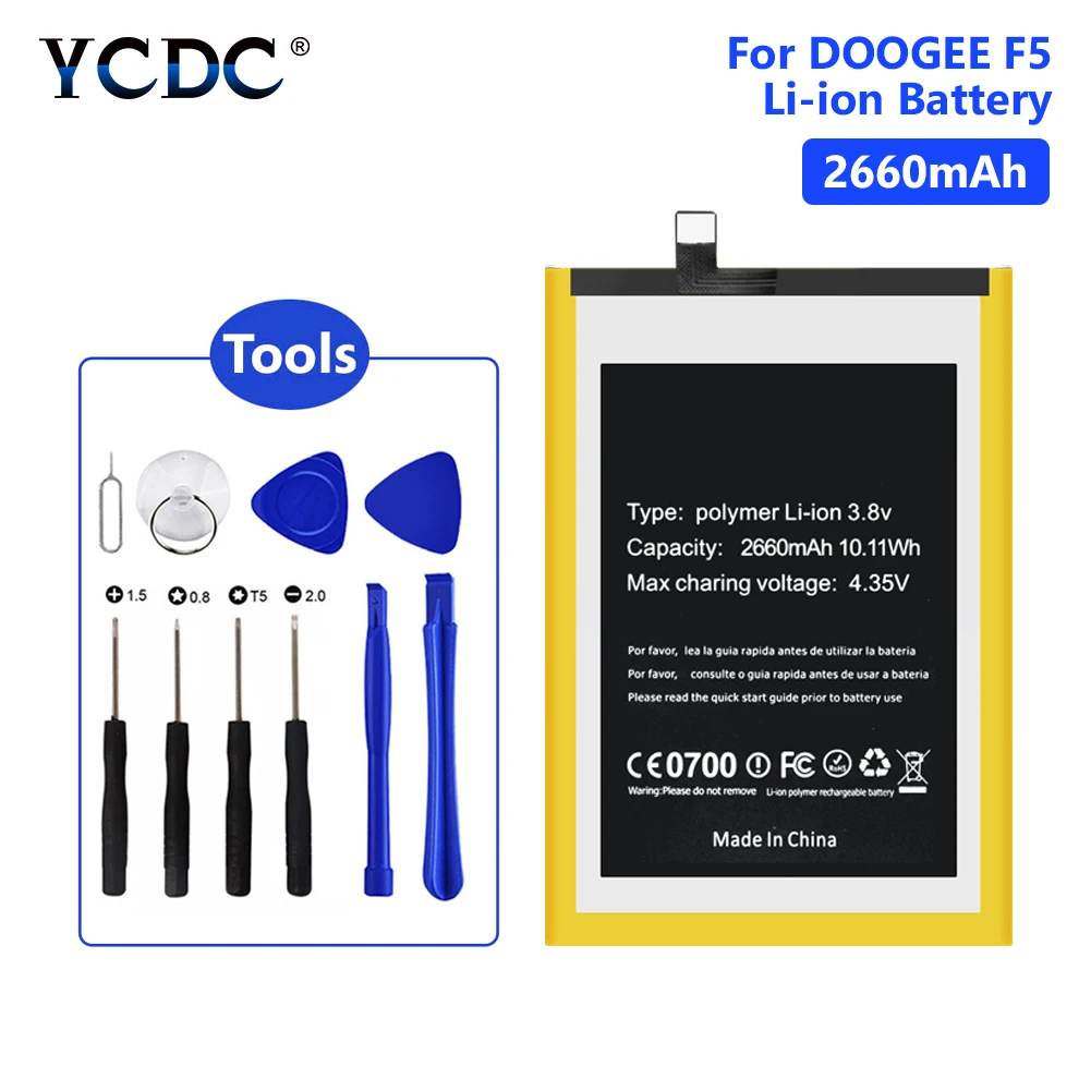 3 8 V 2660mAh батарея бесплатные инструменты Розничная посылка Для DOOGEE F5 Мобильный