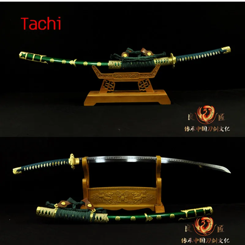 Японский Катана Меч Tachi складная стальная глина закаленная абразивная полностью