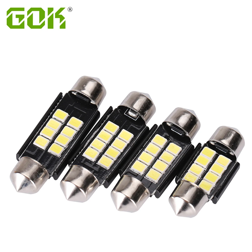 2 x светодиодная гирлянда с can-шиной 8SMD 31 мм 36 мм 39 мм 42 мм SV8.5 C10W C5W светодио дный 2835 SMD Чтение свет автомобиль купол лампы Подсветка регистрационного номера