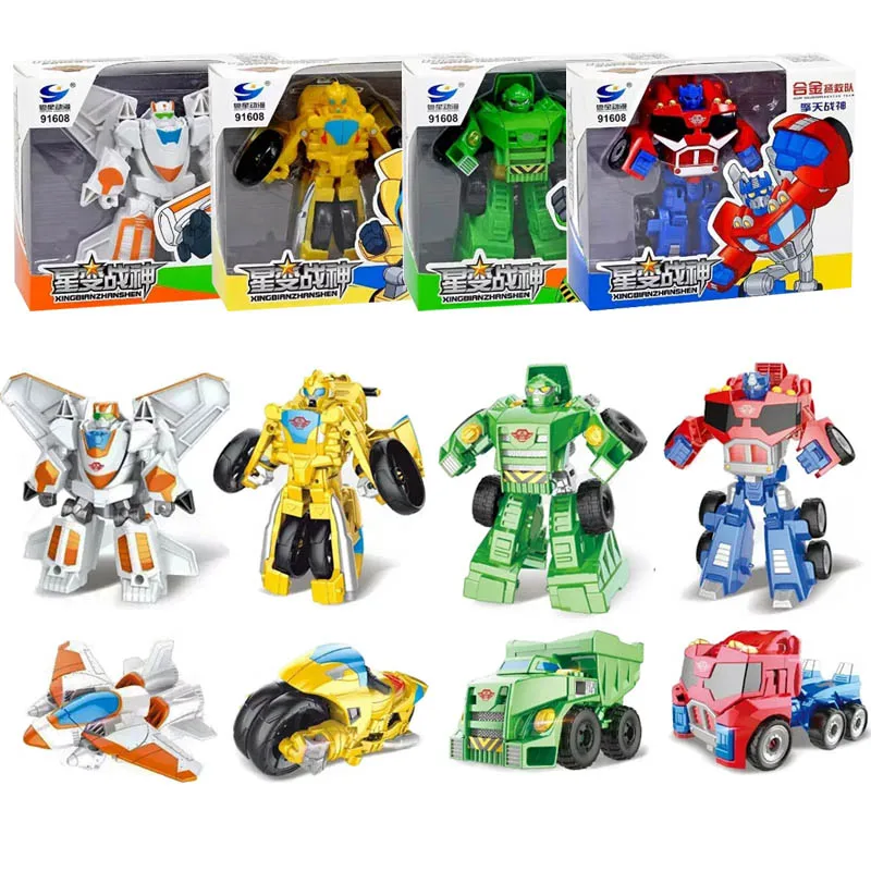 

12cm Rescue Bots Transformation Robot Action Figures Toys Rescue Bots Car Deformation Model Toys For Kids Baby Gift