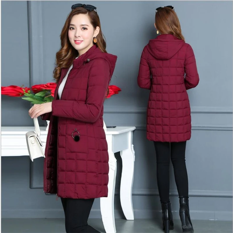 Winter Jacket 2019 Female Parka Cotton winter Jacket woman Plus Size 5XL Long Hooded thin Parkas autumn Coat Women Outwear G138