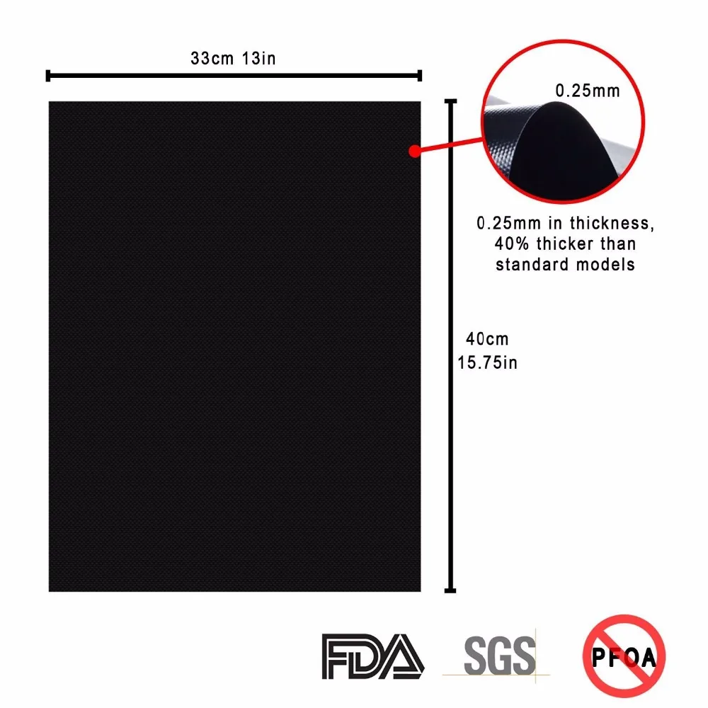 WALFOS многоразовый антипригарный коврик для барбекю, гриля, коврик для выпечки, листы, сетки, портативный коврик для пикника, приготовления барбекю, инструменты