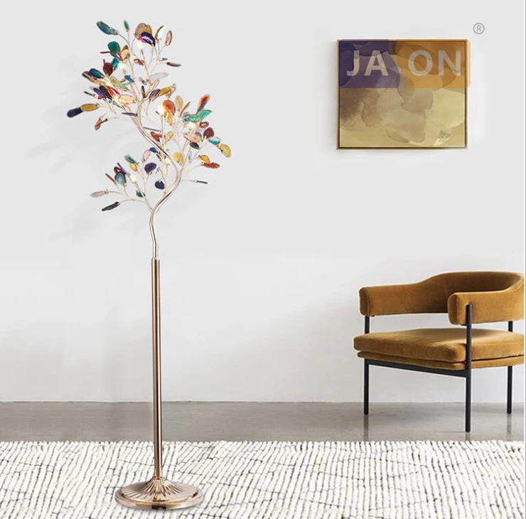 G4 светодиодный скандинавский Железный Агат дерево цветной дизайнерский светодиодный светильник СВЕТОДИОДНЫЙ торшер напольный светильник для фойе столовой спальни