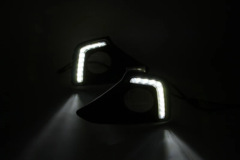 Автомобильный мигающий 1 пара Светодиодный дневной ходовой свет Противотуманные фары для hyundai Grand I10 Xcent 2013 дневные ходовые огни дневной свет автостайлинг