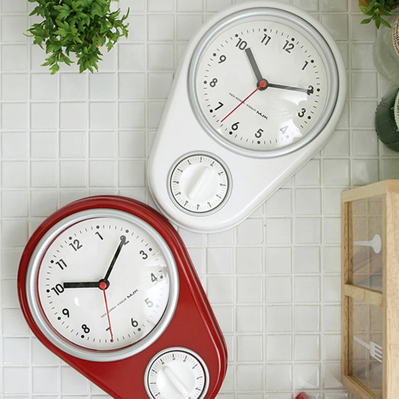 

Modern Minimalist Red Countdown Function Creative Mute Bedroom Kitchen Wall Battery Clock Timer