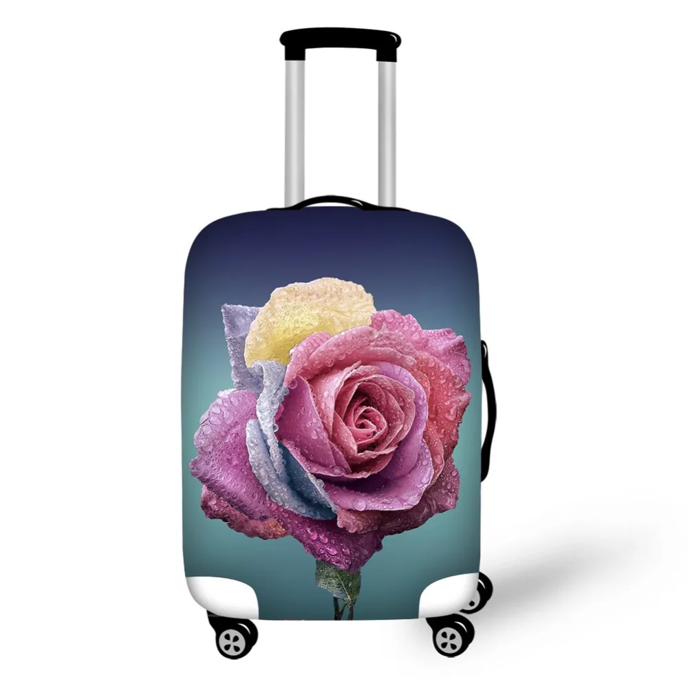 Flora Rose Flower travel accessories suitcase protective Viagem covers 18-32 inch elastic luggage dust cover case stretchable Flora Rose Flower travel accessories suitcase protective Viagem covers 18-32 inch elastic luggage dust cover case stretchable