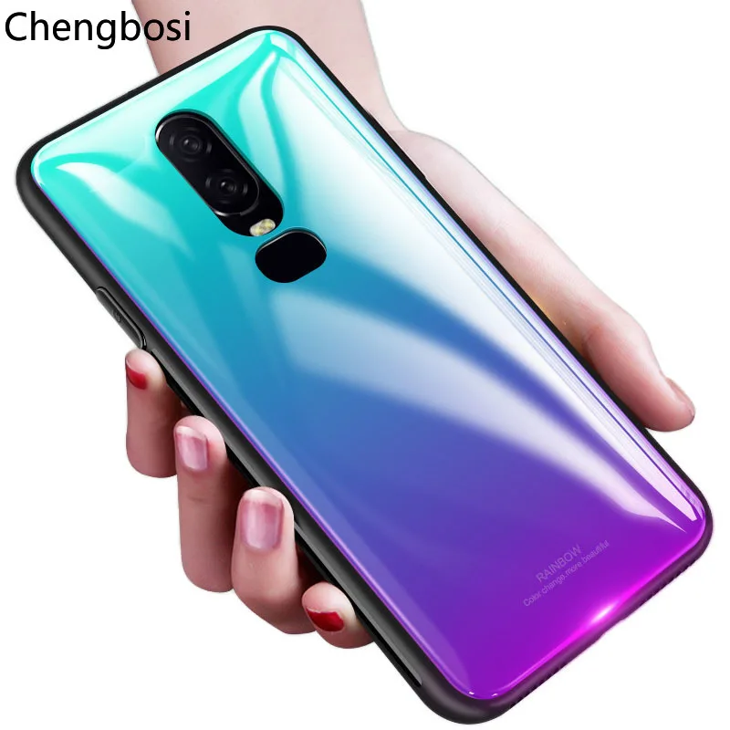 

One Plus Six Mobile Phone Shell HD Rainbow Gradient Cover 1 Plus 6 Protective Sleeve Ultra Thin Painted Abstract Phone Cover